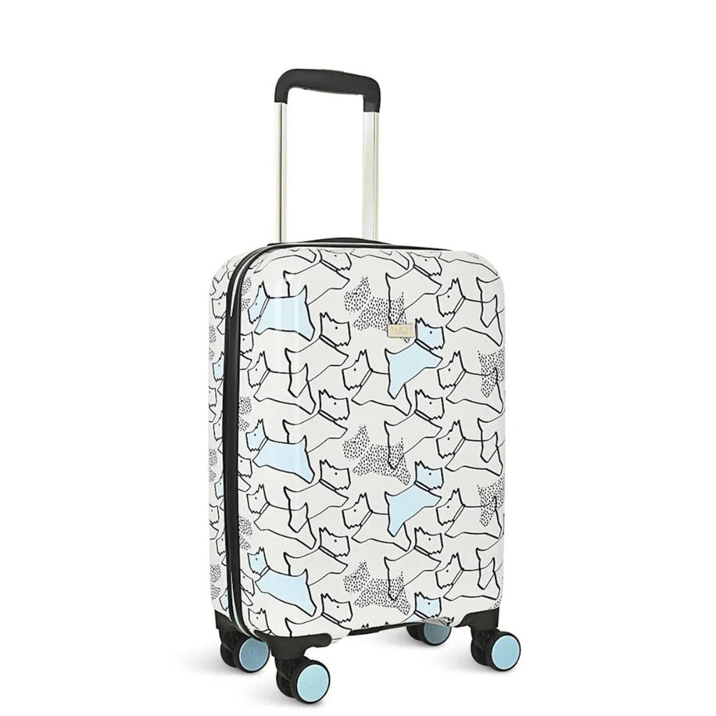 Radley Texture Dog 4 Wheel Carry On Suitcase 55cm - Pale Blue - Beales department store