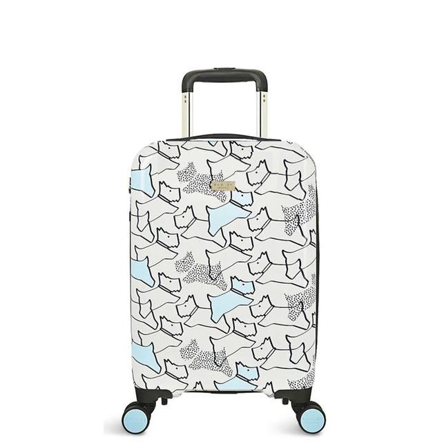 Radley Texture Dog 4 Wheel Carry On Suitcase 55cm - Pale Blue - Beales department store