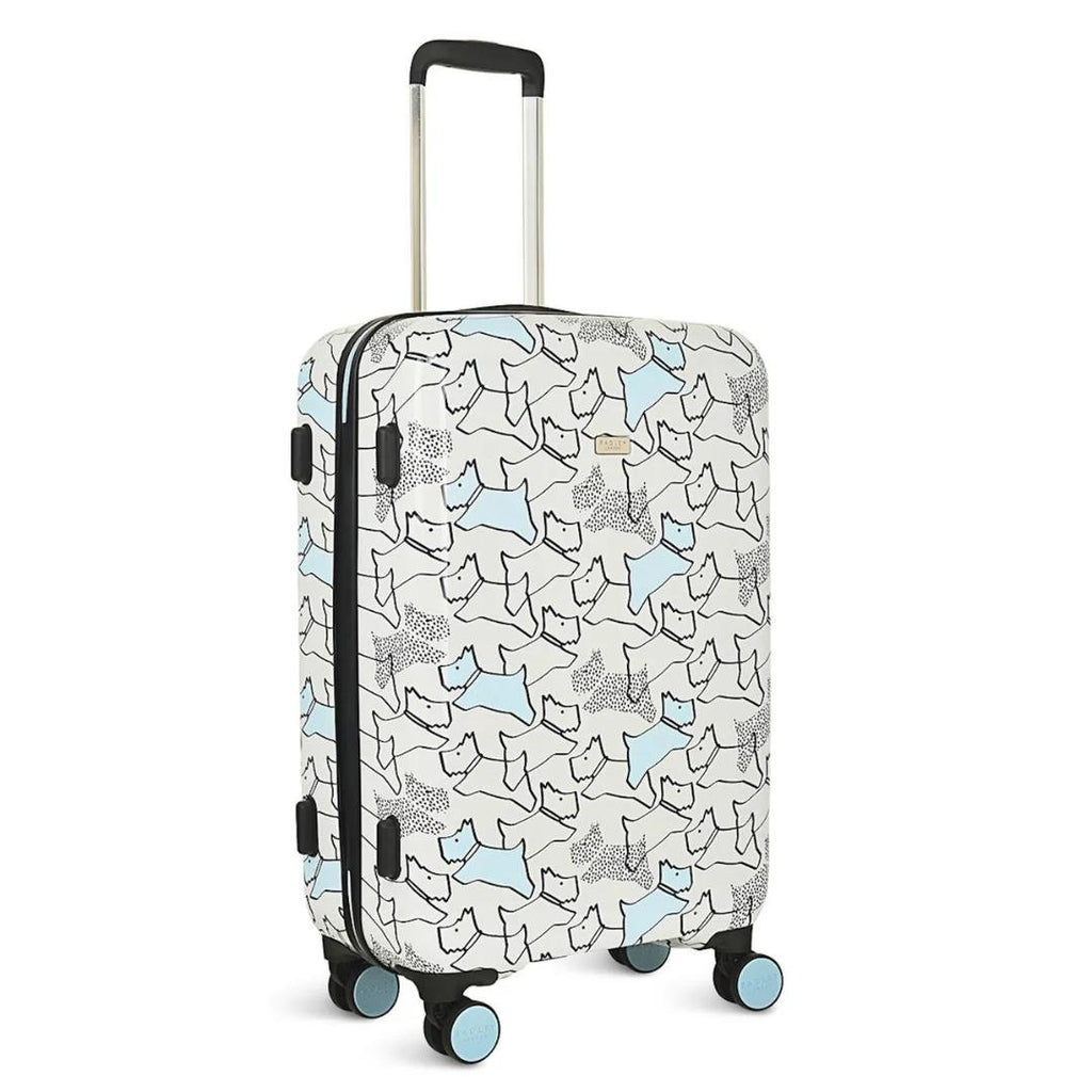 Radley Texture Dog 4 Wheel Medium Suitcase 68cm - Pale Blue - Beales department store