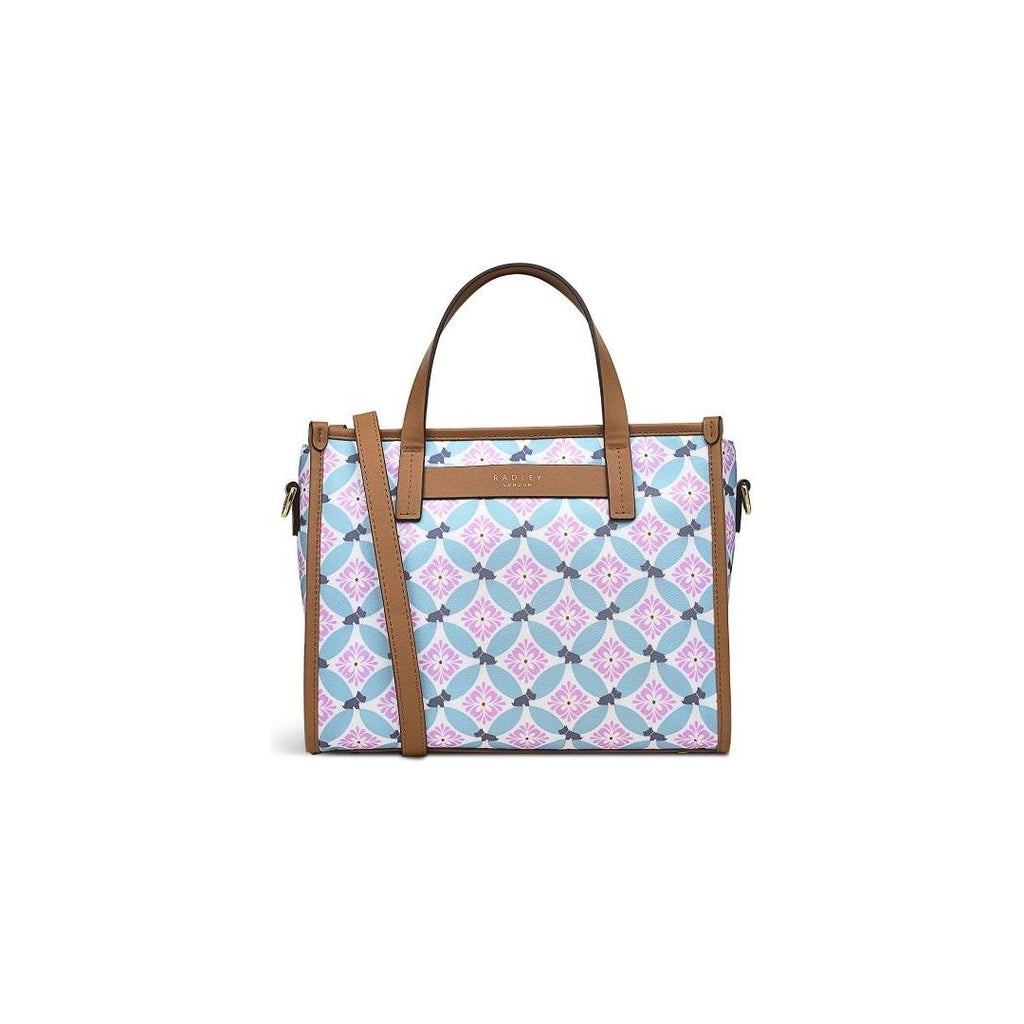 Radley Willow Walk Spring Geo Medium Ziptop Grab Bag - Chalk - Beales department store