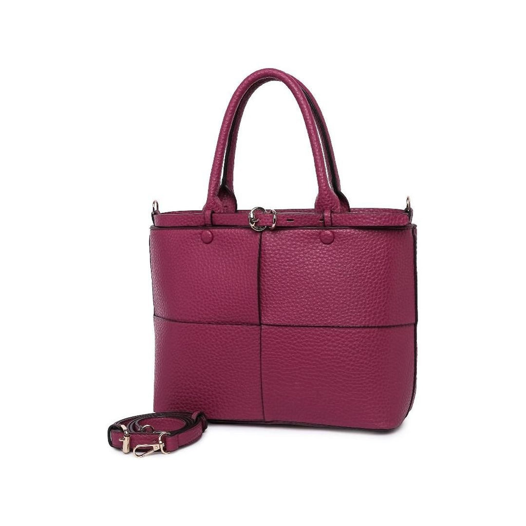 Raffaella Buckle Detail Shoulder Bag - Wine - Beales department store