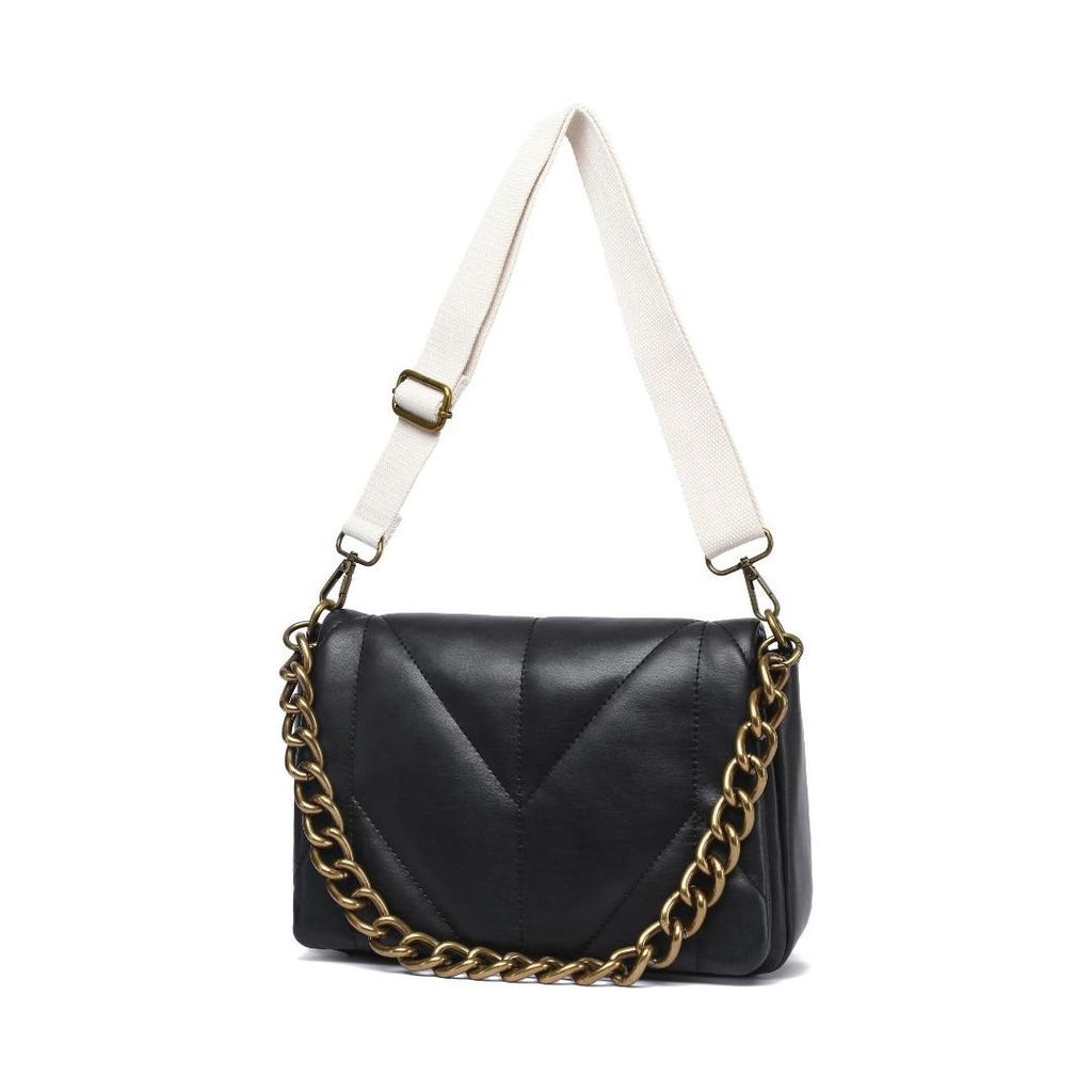 Raffaella Chain Detail Crossbody Bag - Black - Beales department store