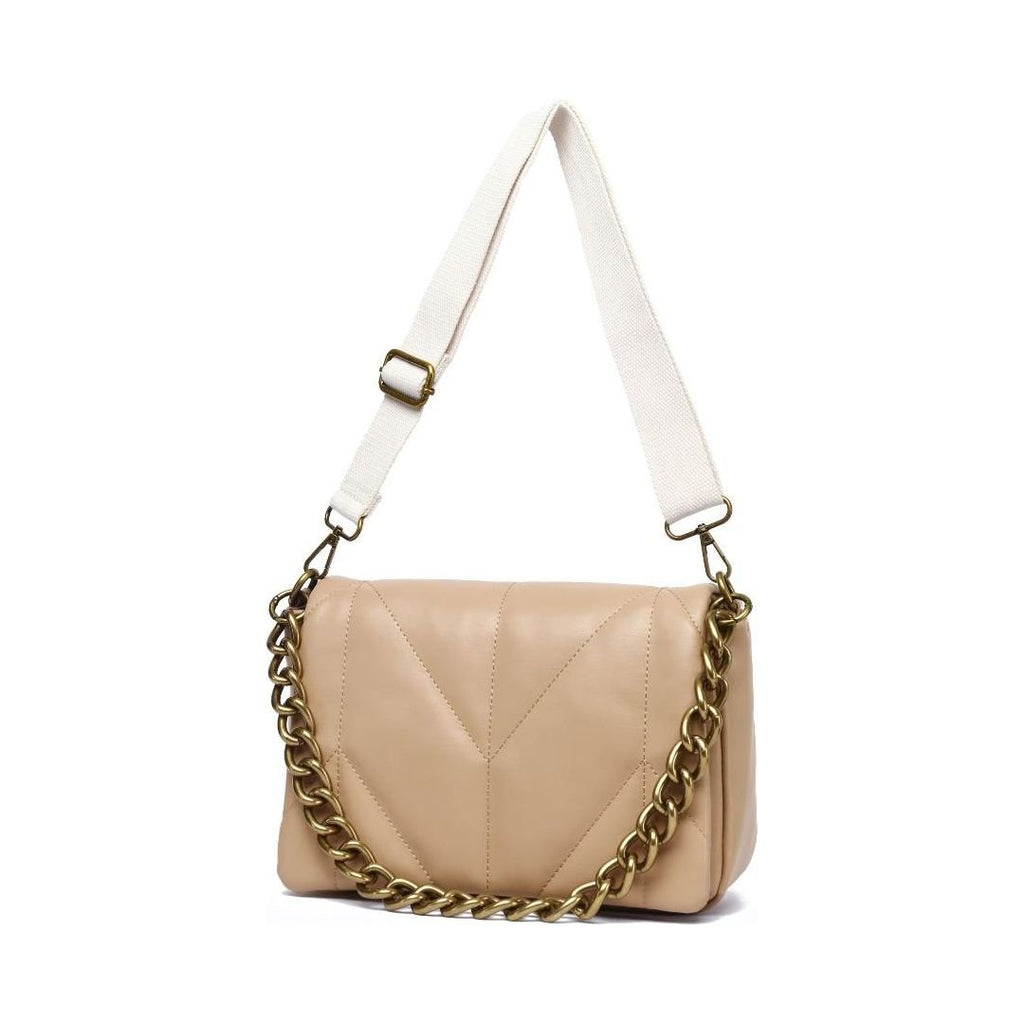 Raffaella Chain Detail Crossbody Bag - Taupe - Beales department store