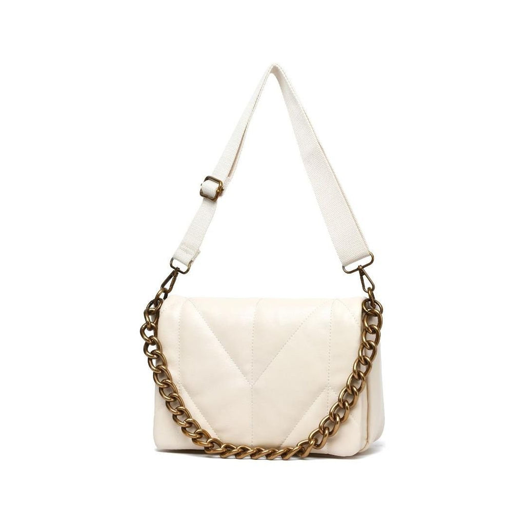 Raffaella Chain Detail Crossbody Bag - White - Beales department store