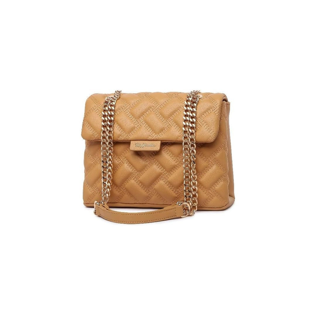 Raffaella Quilted Chain Bag - Light Tan - Beales department store