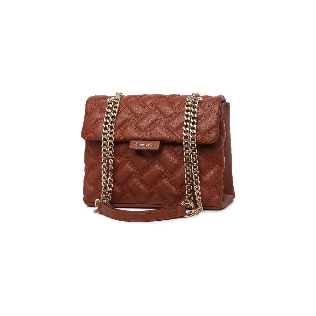 Raffaella Quilted Chain Bag - Tan - Beales department store