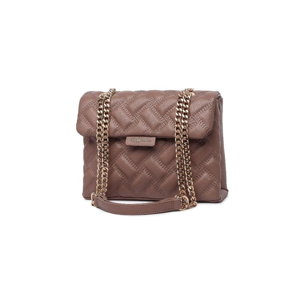 Raffaella Quilted Chain Bag - Taupe - Beales department store