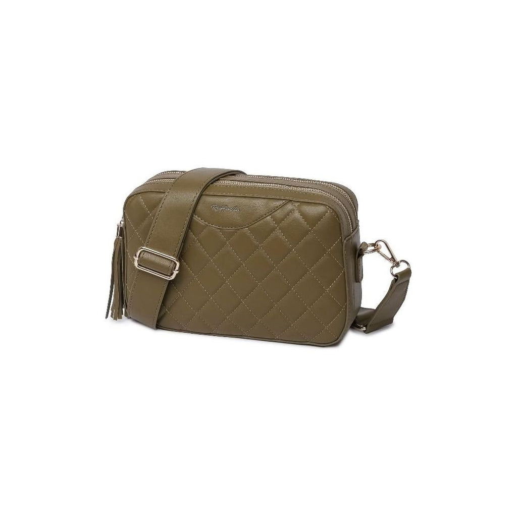 Raffaella Quilted Cross Body Camera Bag - Khaki - Beales department store