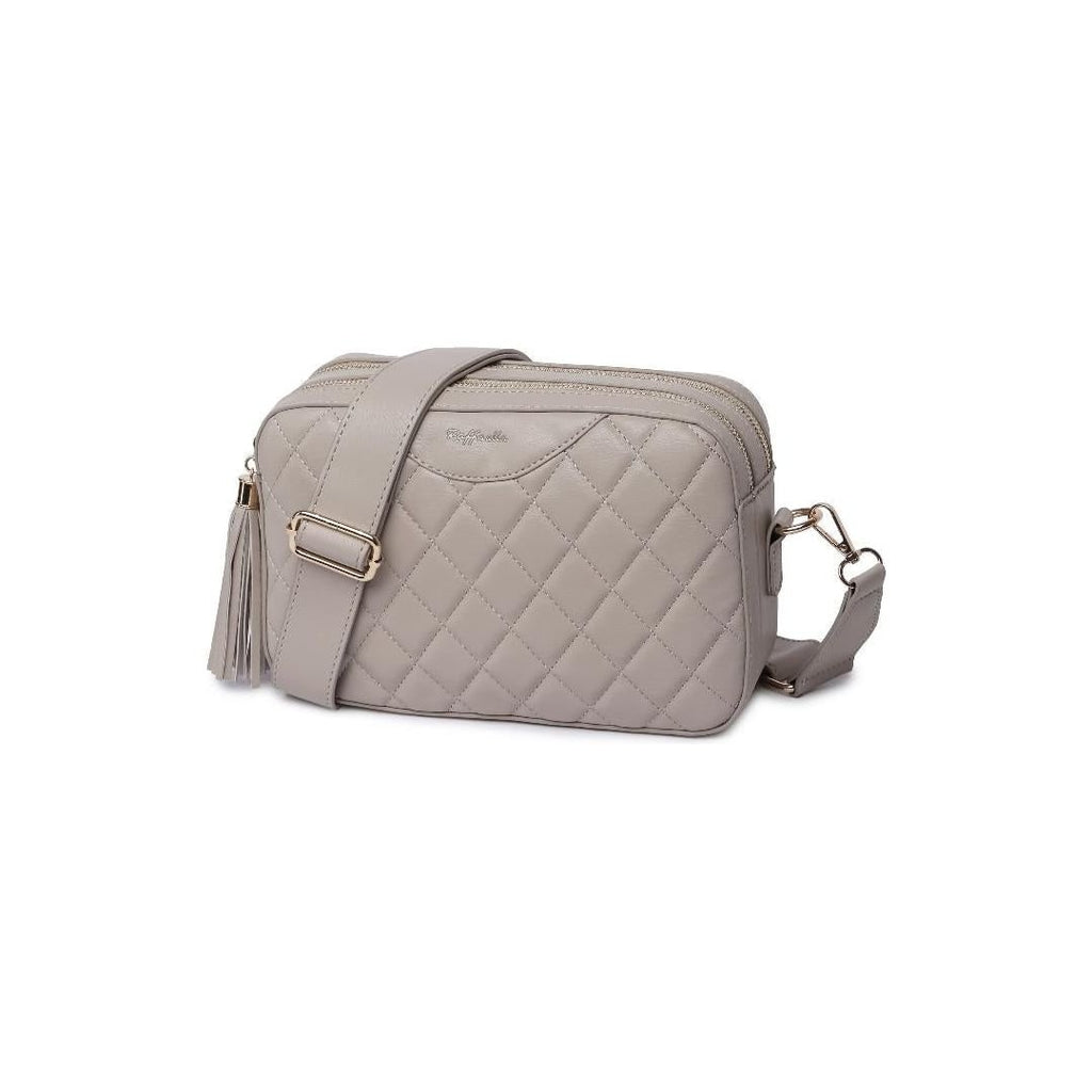 Raffaella Quilted Cross Body Camera Bag - Stone - Beales department store