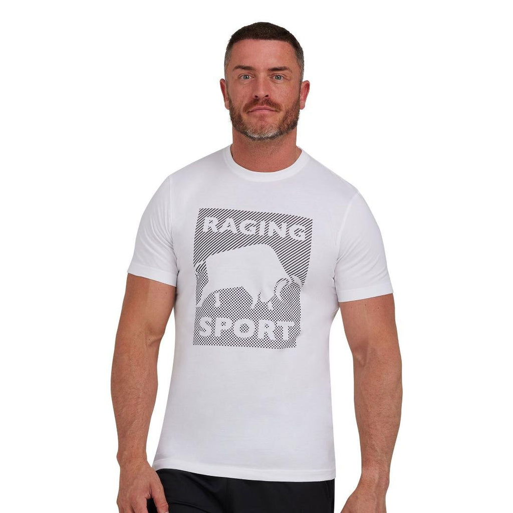 Raging Bull RB Sport Block Bull Graphic T - Shirt - White - Beales department store
