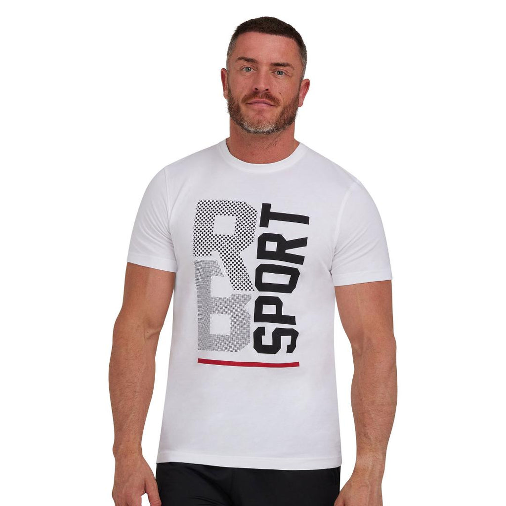 Raging Bull RB Sport Halftone T - Shirt - White - Beales department store