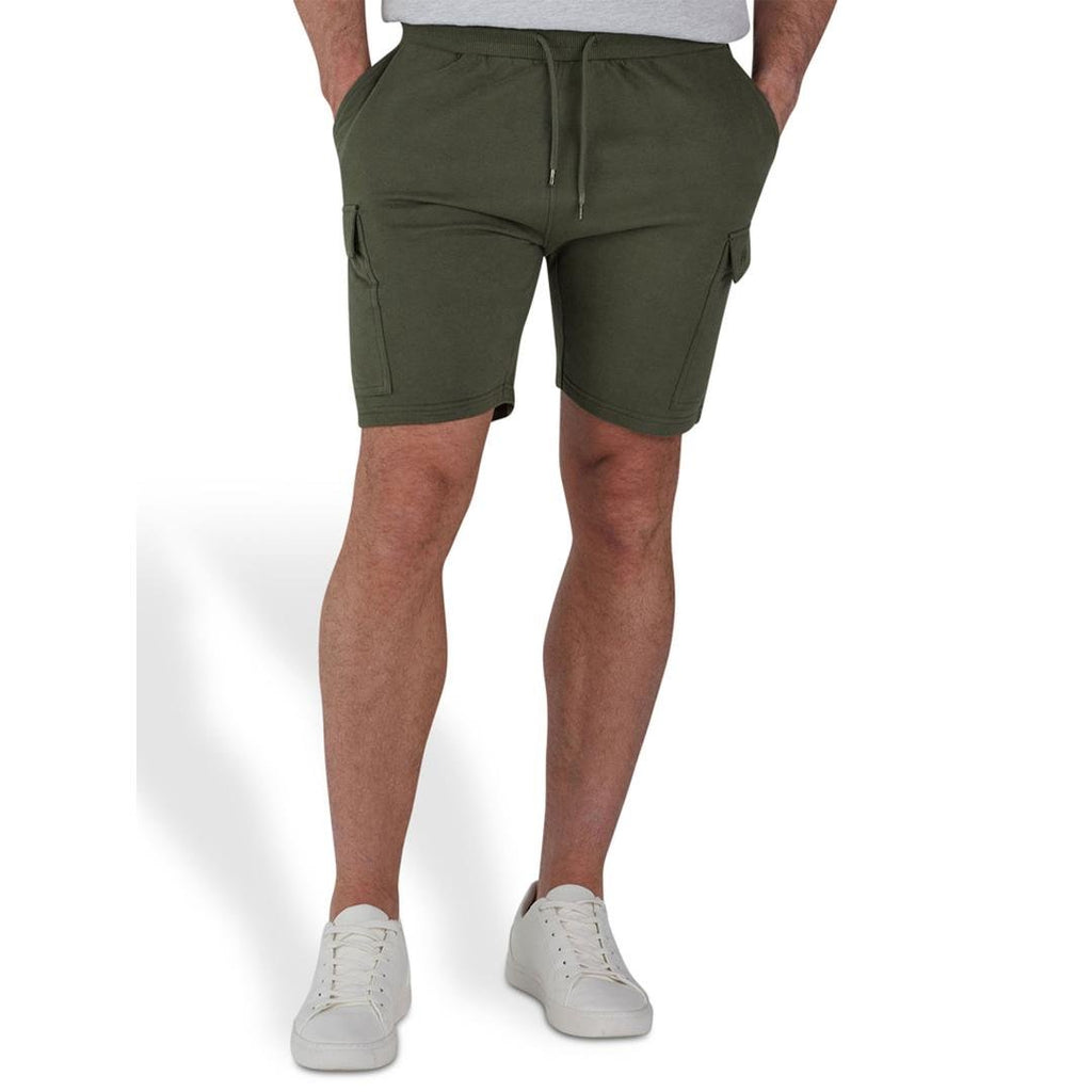 Raging Bull Stretch Waist Jersey Cargo Short - Army Green - Beales department store