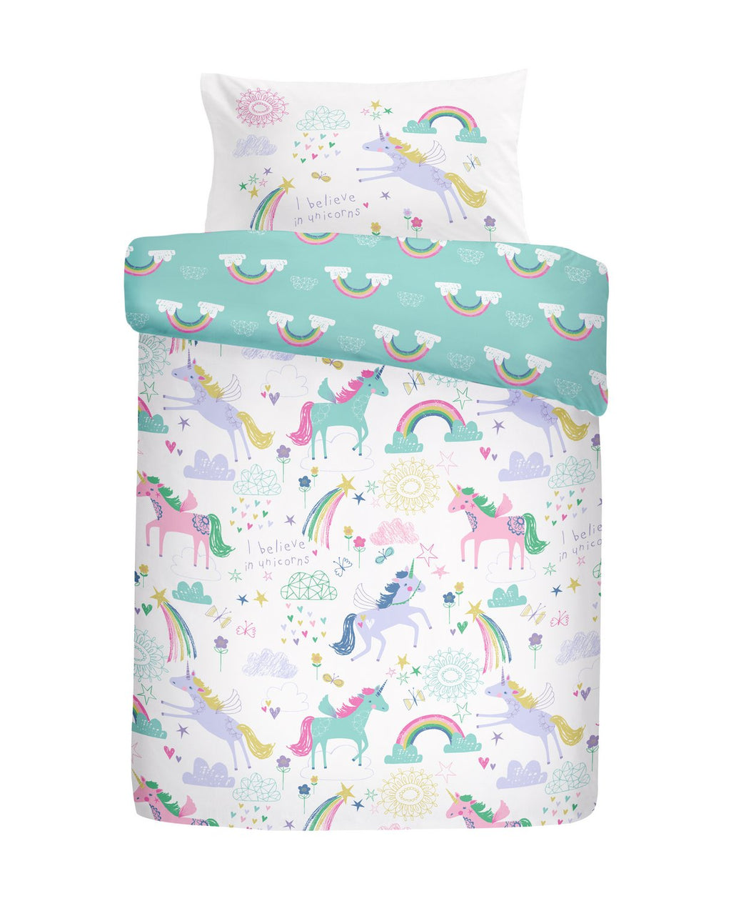 Rainbow Unicorn Reversible Kids Duvet Set