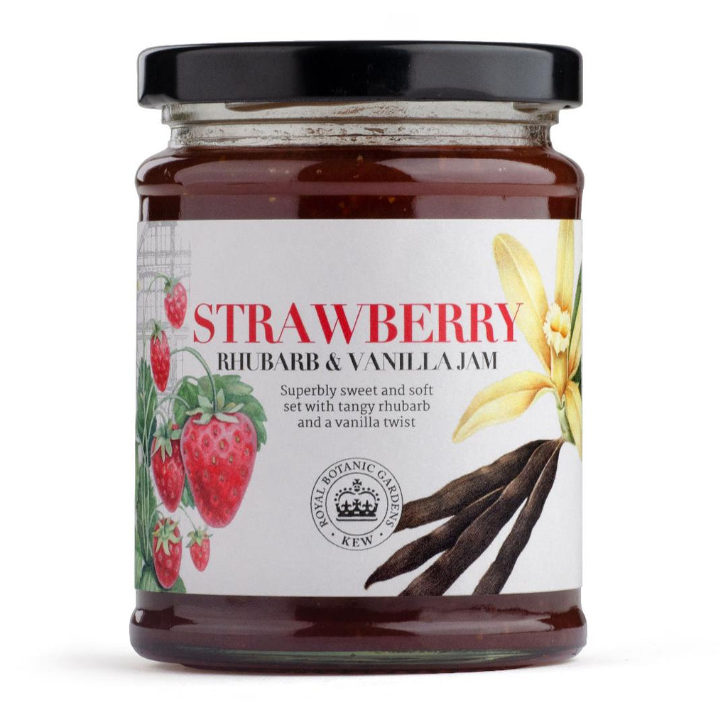 Rbg Kew Strawberry, Rhubarb And Vanilla Extra Jam - Beales department store