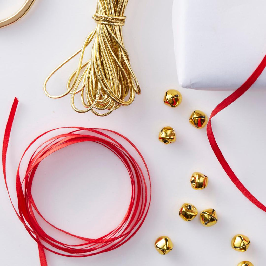 Red & Gold Festive Wrap Kit Including Bells - Beales department store