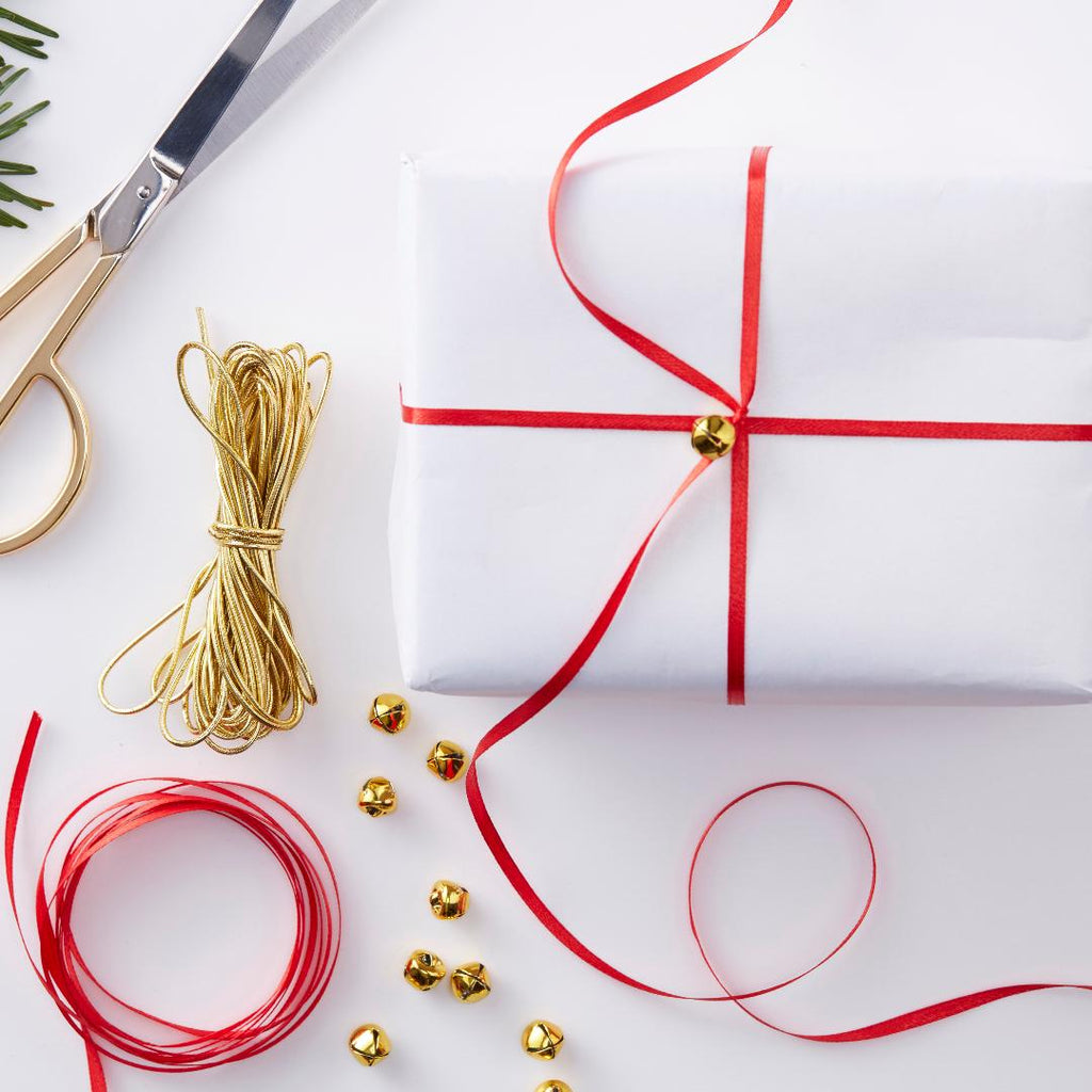 Red & Gold Festive Wrap Kit Including Bells - Beales department store