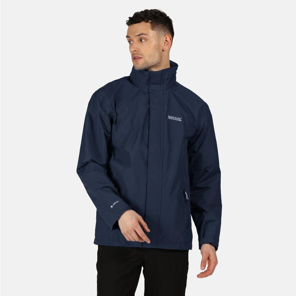 Regatta Matt Lightweight Waterproof Jacket With Concealed Hood Navy - Beales department store