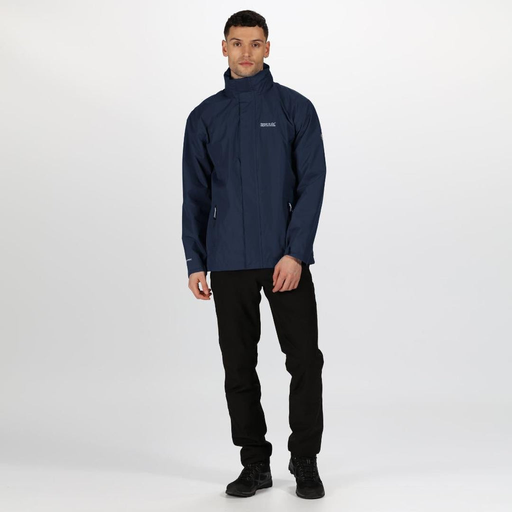 Regatta Matt Lightweight Waterproof Jacket With Concealed Hood Navy - Beales department store