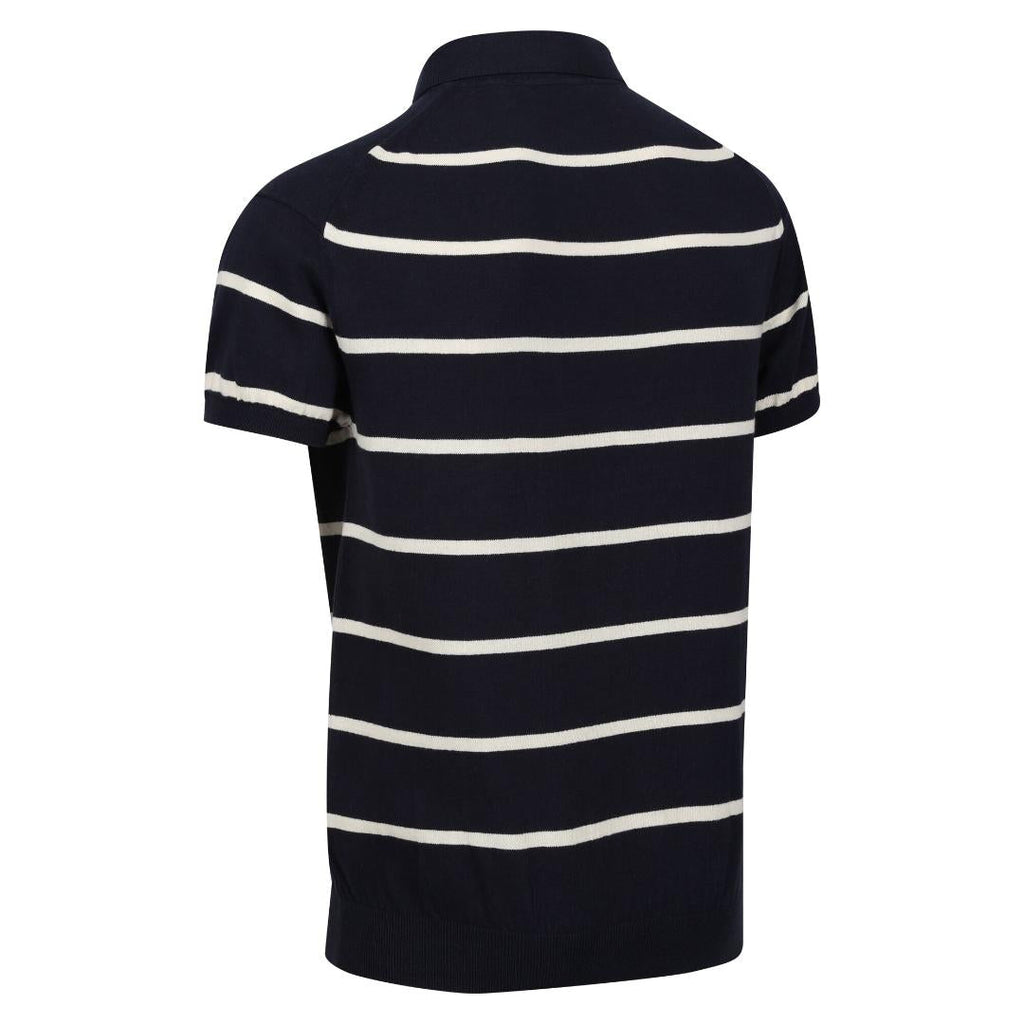 Regatta Men's Arkose Knitted Polo Shirt - Navy White Stone Stripe - Beales department store