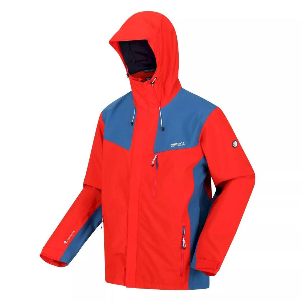 Regatta Men's Birchdale Waterproof Jacket - Fiery Red/Dynasty Blue - Beales department store