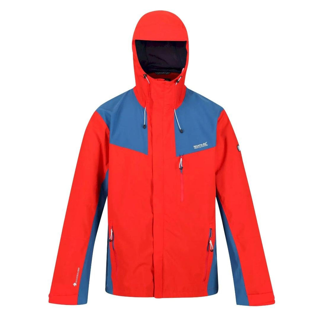 Regatta Men's Birchdale Waterproof Jacket - Fiery Red/Dynasty Blue - Beales department store