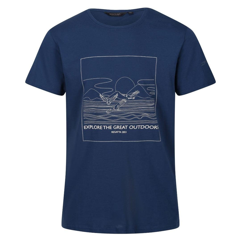 Regatta Men's Cline VII Graphic T - Shirt - Dark Denim - Beales department store