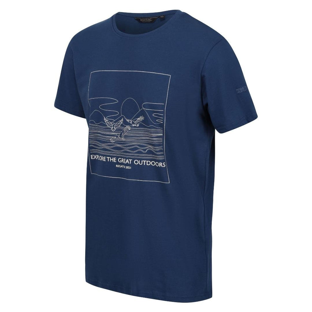 Regatta Men's Cline VII Graphic T - Shirt - Dark Denim - Beales department store