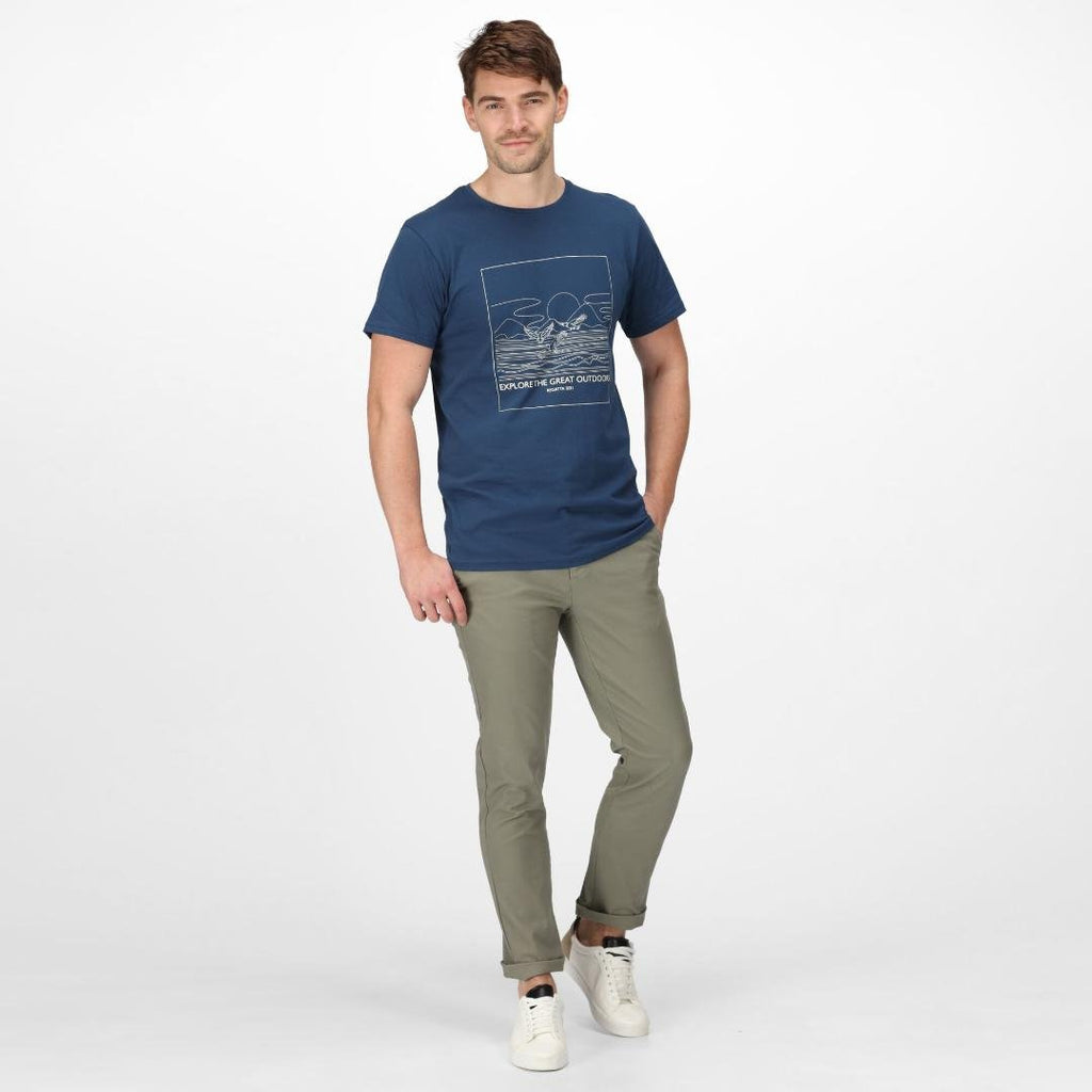 Regatta Men's Cline VII Graphic T - Shirt - Dark Denim - Beales department store