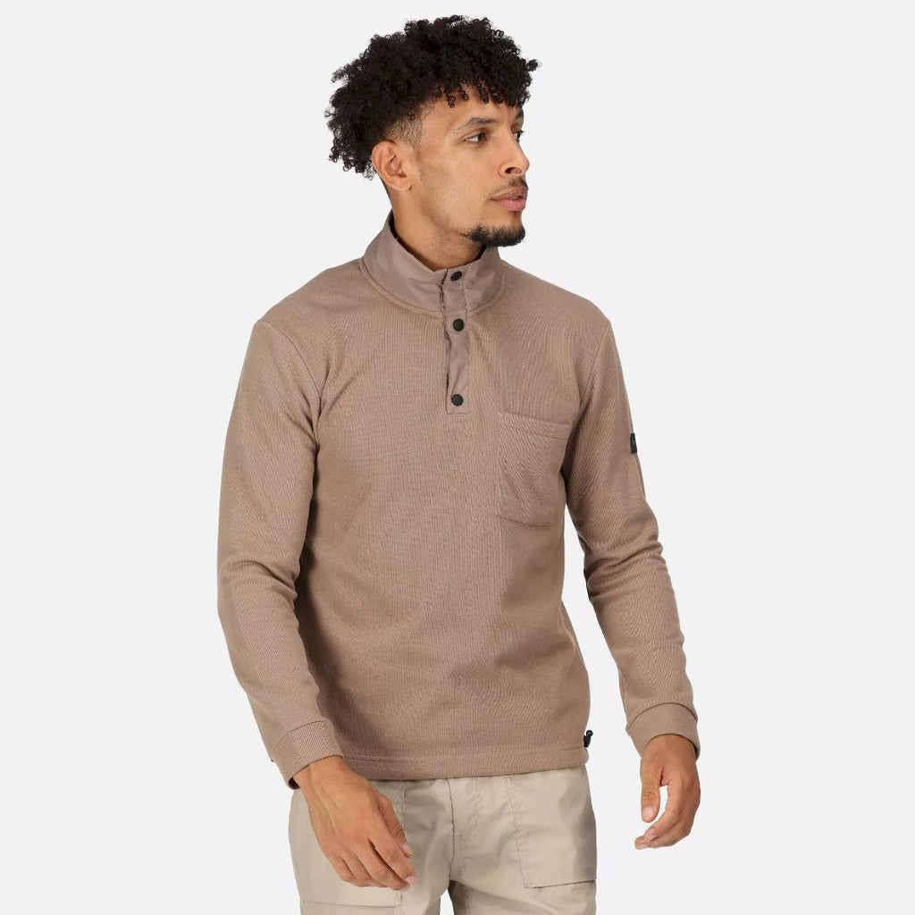 Regatta Men's Galino Button up Sweatshirt - Mink - Beales department store