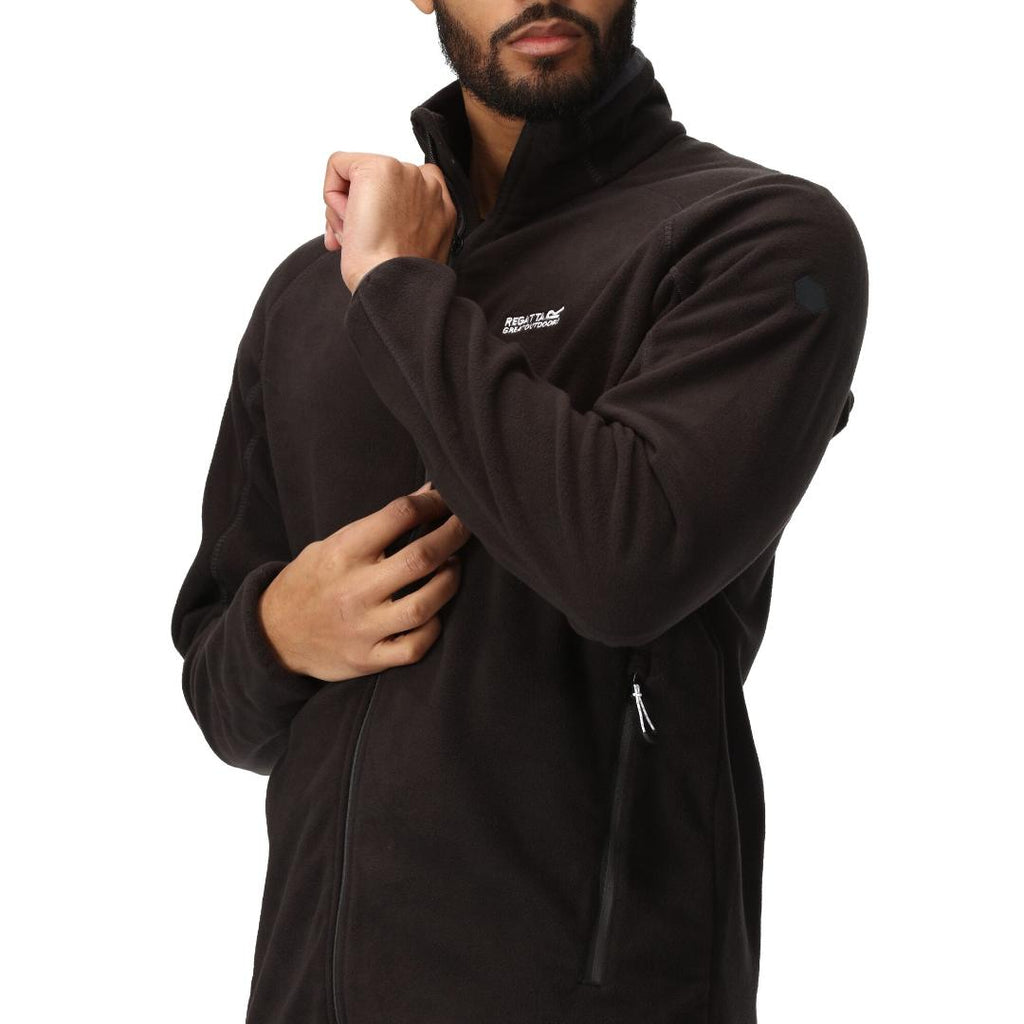 Regatta Men's Hadfield Full Zip Fleece - Black - Beales department store