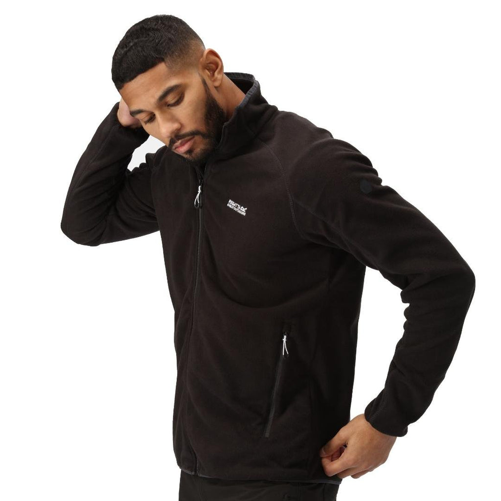 Regatta Men's Hadfield Full Zip Fleece - Black - Beales department store