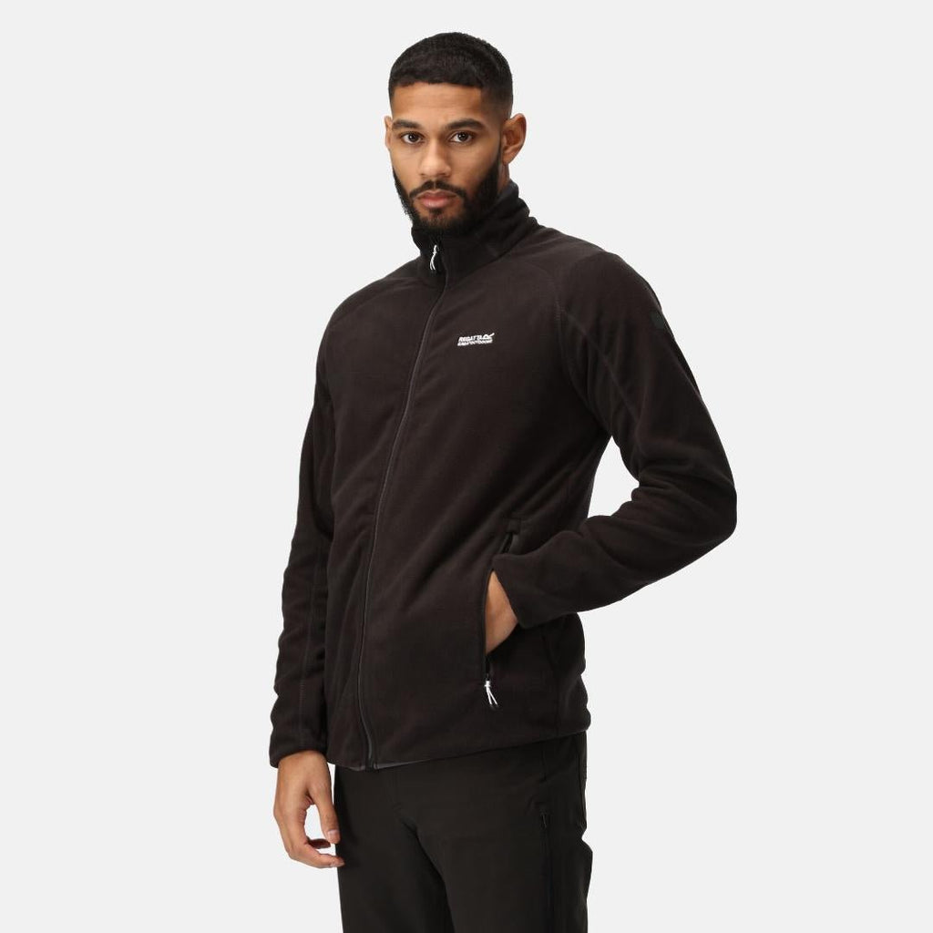 Regatta Men's Hadfield Full Zip Fleece - Black - Beales department store