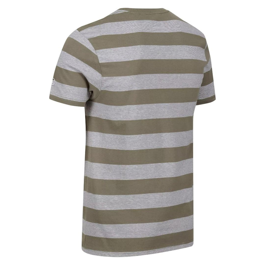 Regatta Men's Ryeden Striped T-Shirt - Fauna White Stone Stripe - Beales department store