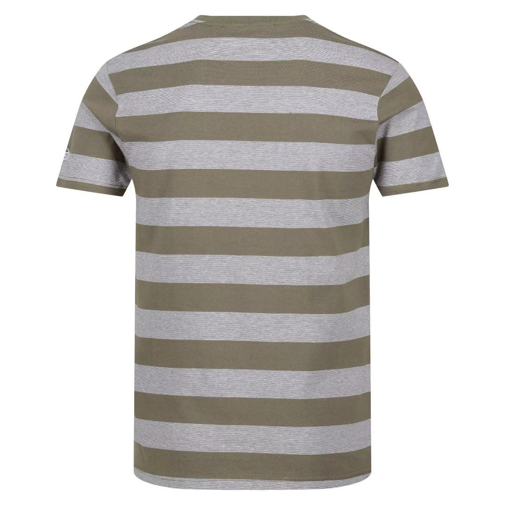 Regatta Men's Ryeden Striped T-Shirt - Fauna White Stone Stripe - Beales department store