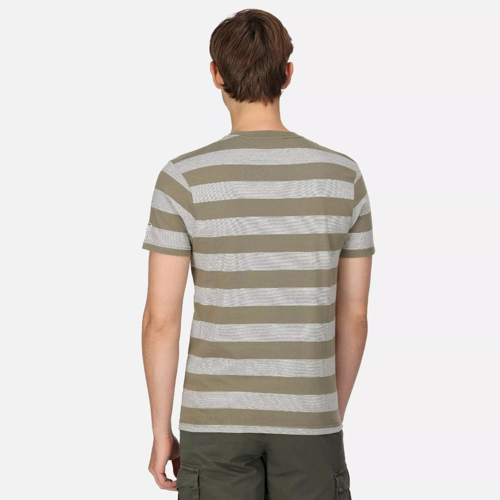 Regatta Men's Ryeden Striped T-Shirt - Fauna White Stone Stripe - Beales department store