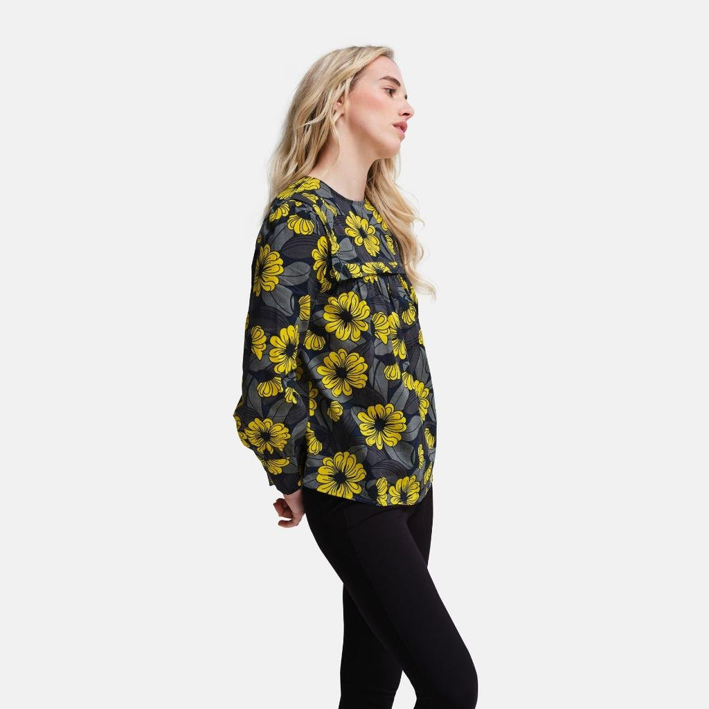 Regatta Orla Kiely Bib Collar Blouse - Winter Heligan Yellow - Beales department store