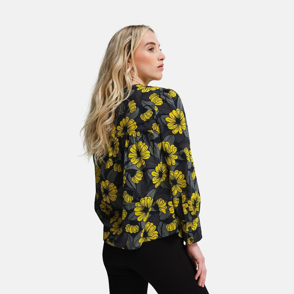 Regatta Orla Kiely Bib Collar Blouse - Winter Heligan Yellow - Beales department store