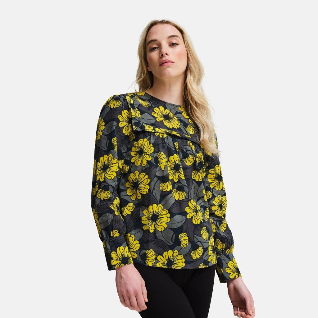 Regatta Orla Kiely Bib Collar Blouse - Winter Heligan Yellow - Beales department store