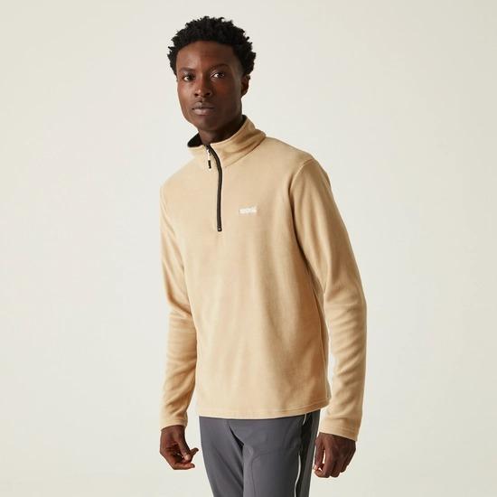 Regatta Thompson Lightweight Half Zip Fleece - Oat Ash - Beales department store