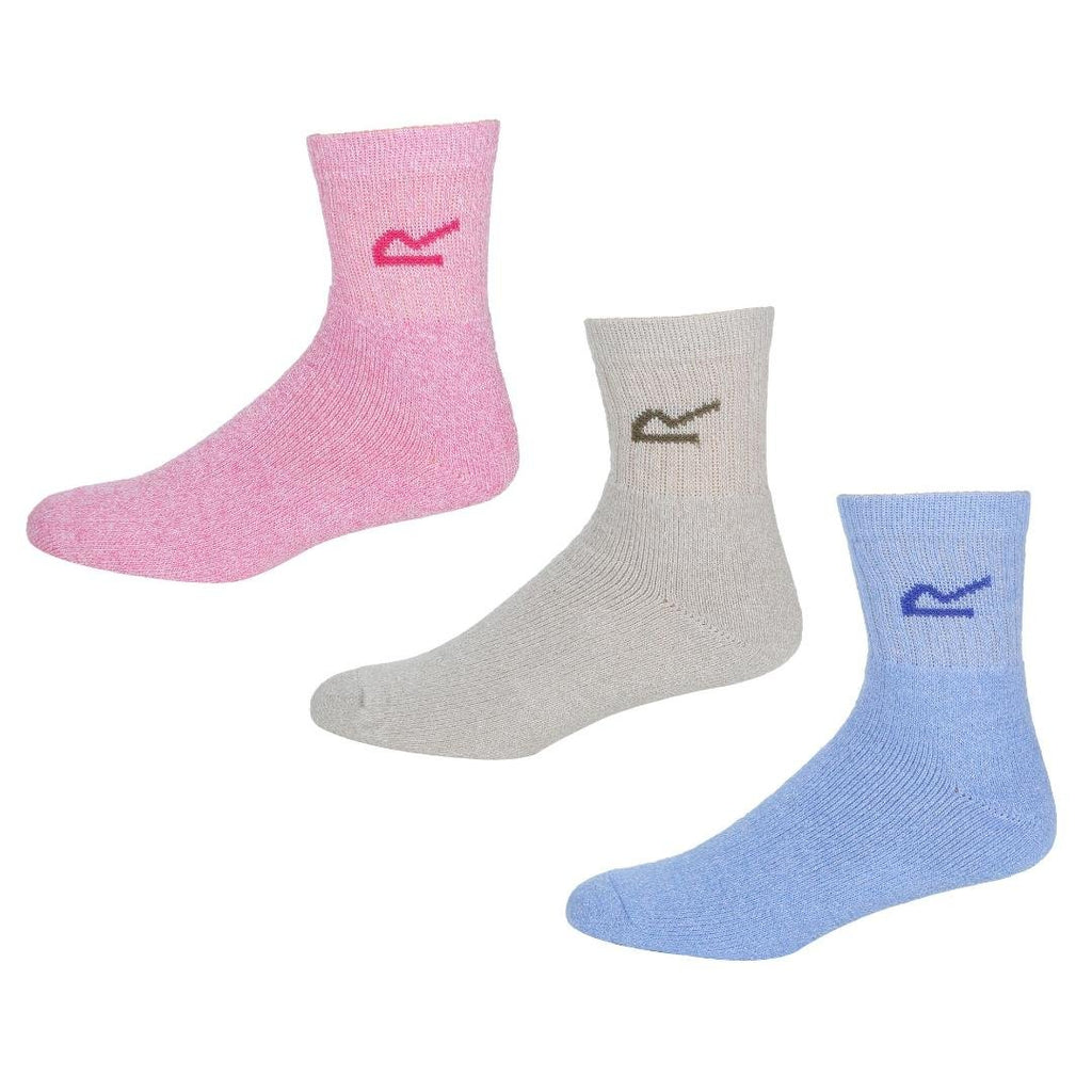 Regatta Women's 3 Pack Socks - Bright Blush Marl - Beales department store