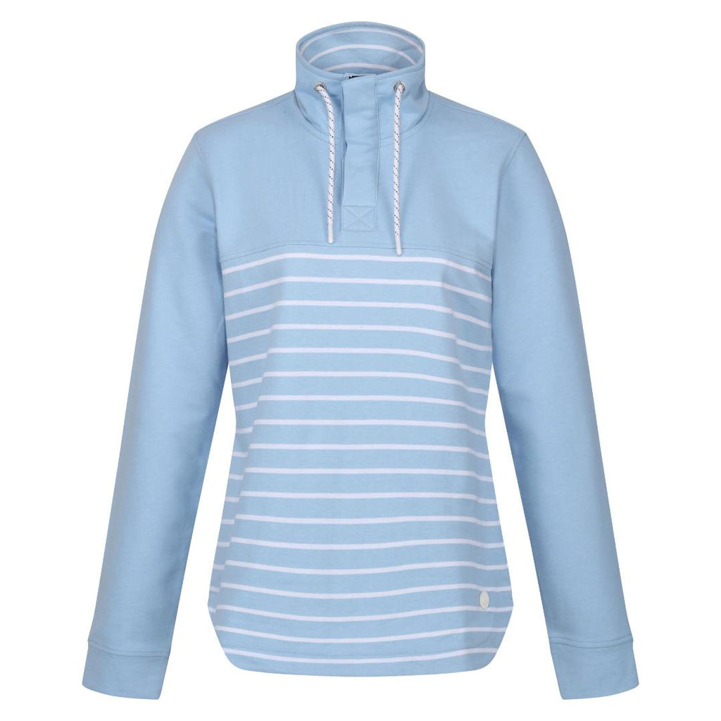 Regatta Women's Bayla Half Zip Sweatshirt - Powder Blue White Stripe - Beales department store