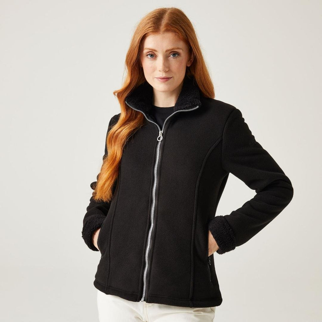 Regatta Women's Brandall Full Zip Heavyweight Fleece - Black - Beales department store