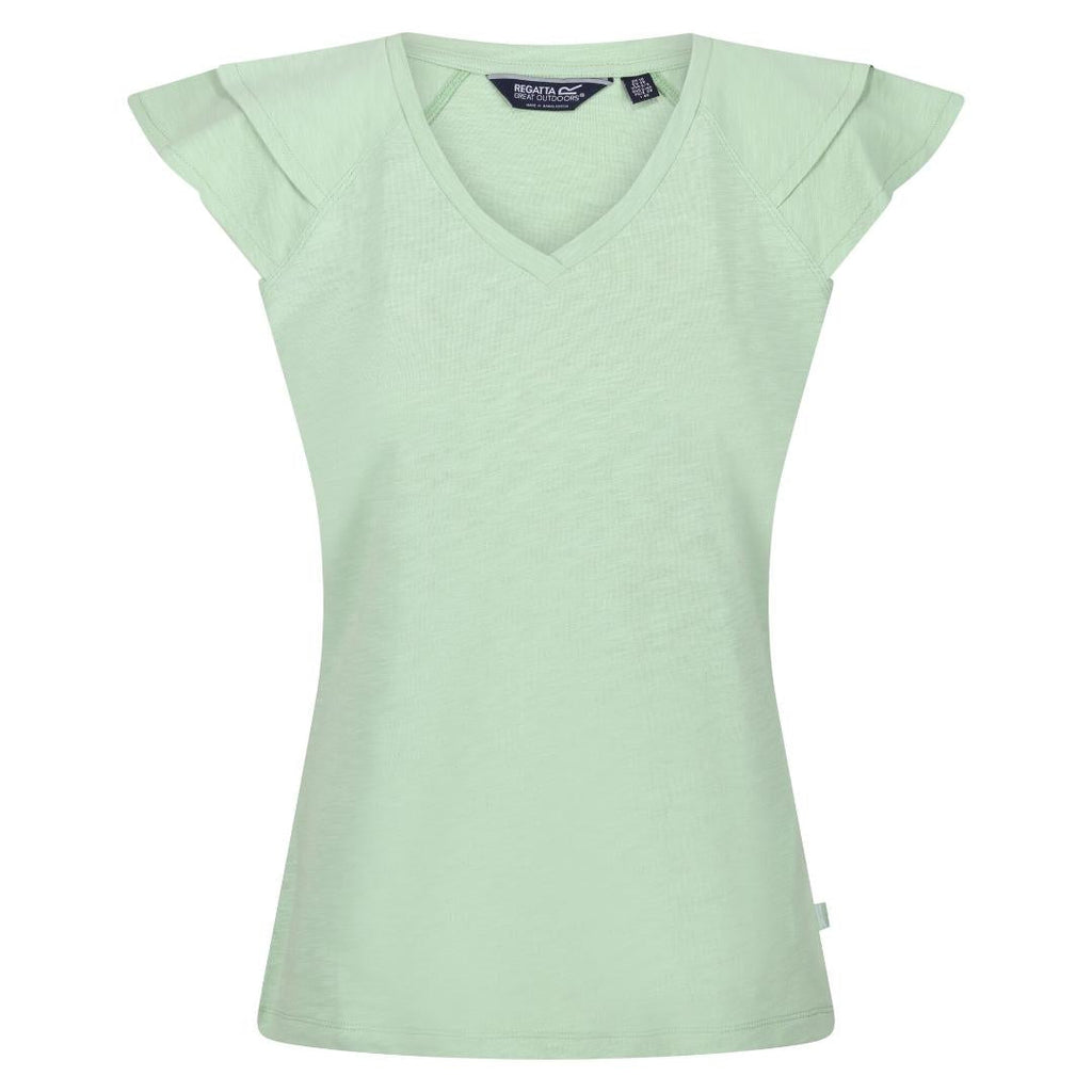 Regatta Women's Ferra Frilled Sleeved T-Shirt - Quiet Green - Beales department store