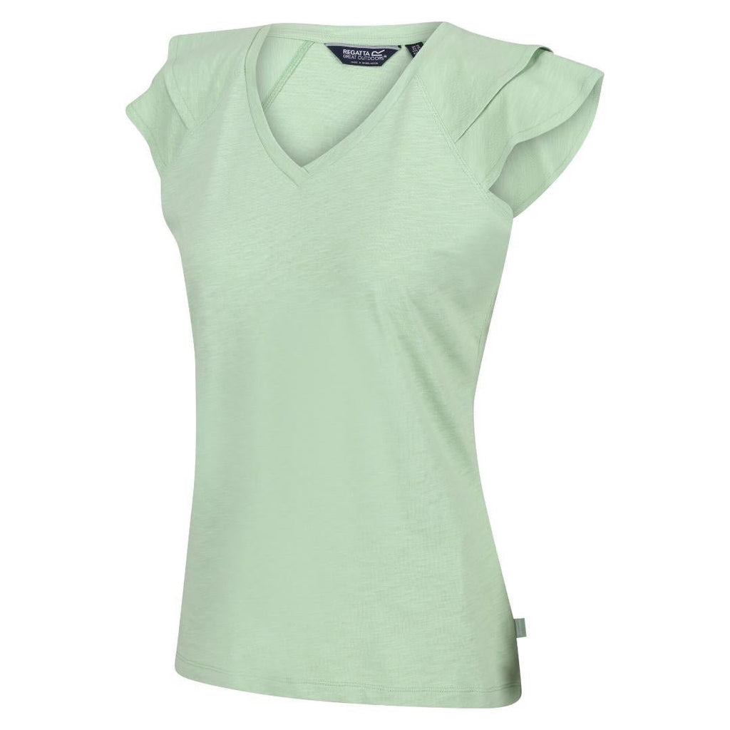 Regatta Women's Ferra Frilled Sleeved T-Shirt - Quiet Green - Beales department store