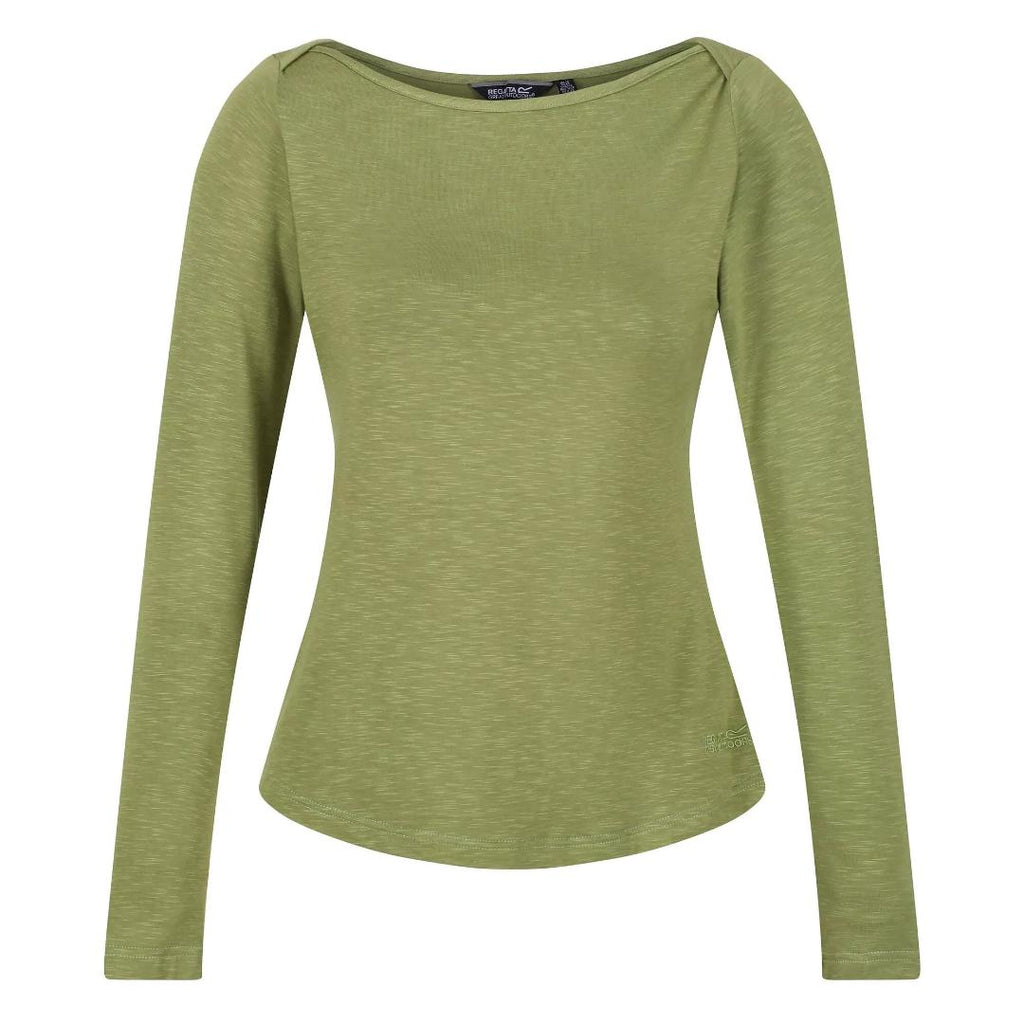 Regatta Women's Lakeisha Boat Neck Long Sleeve Top - Green Fields - Beales department store