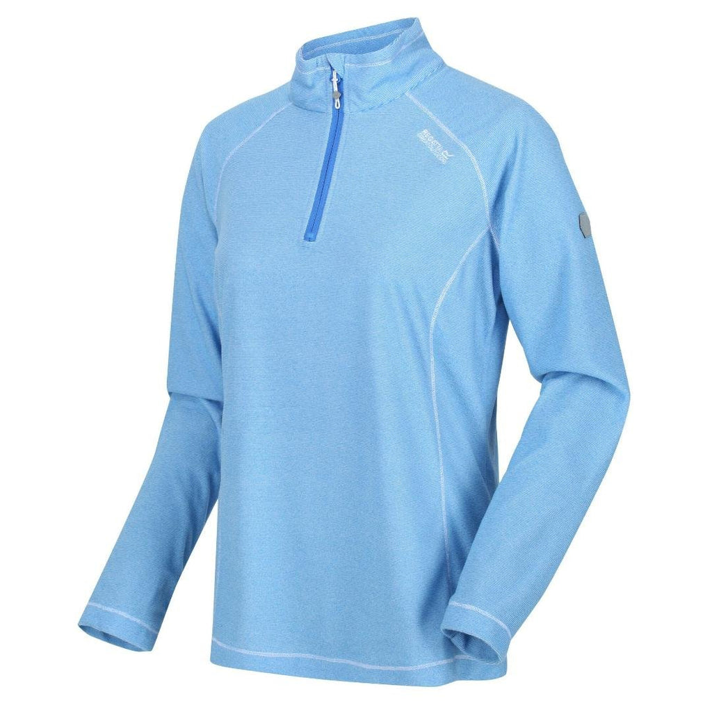 Regatta Women's Montes Lightweight Half - Zip Fleece - Sonic Blue/White - Beales department store