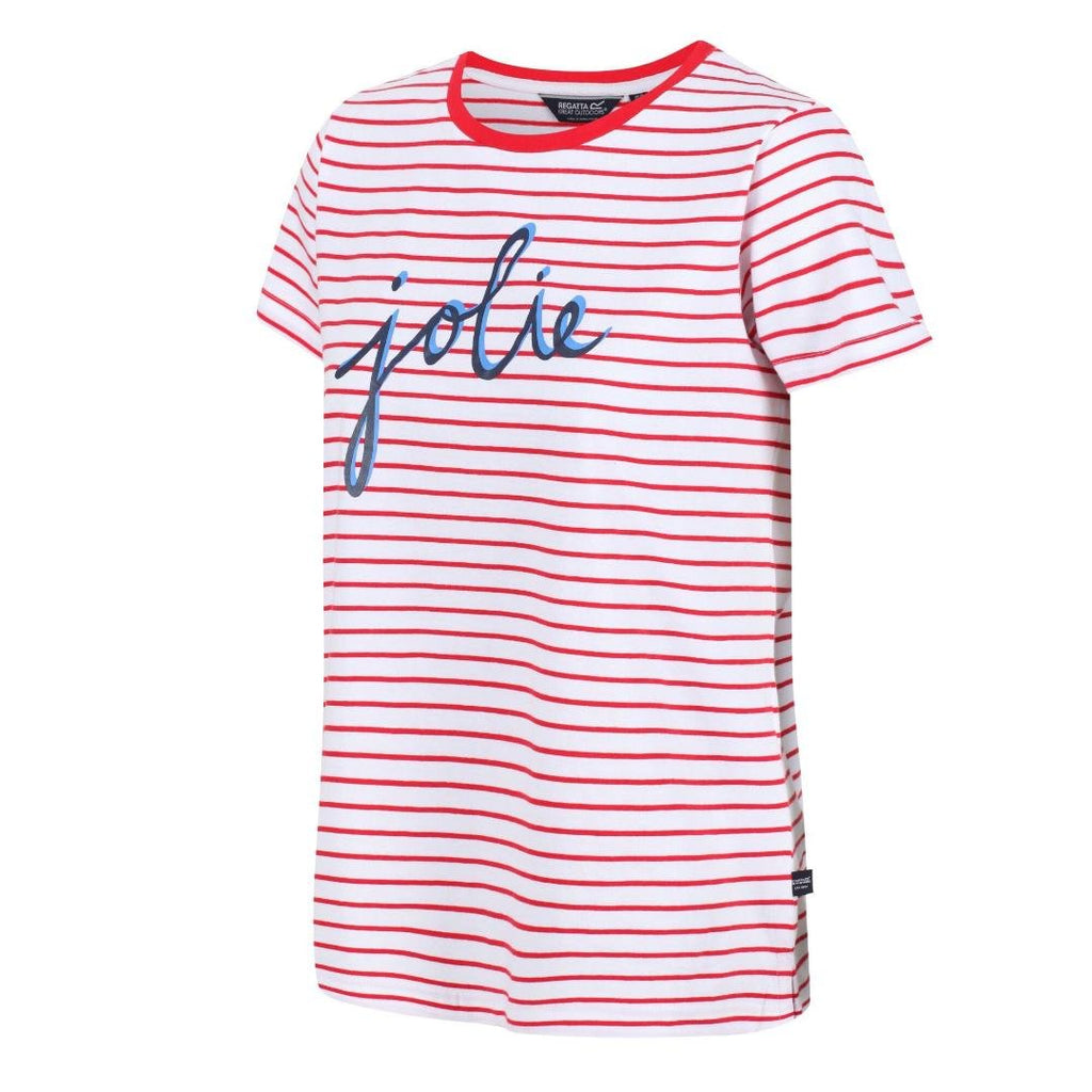 Regatta Women's Odalis Stripe T-Shirt - True Red Stripe - Beales department store