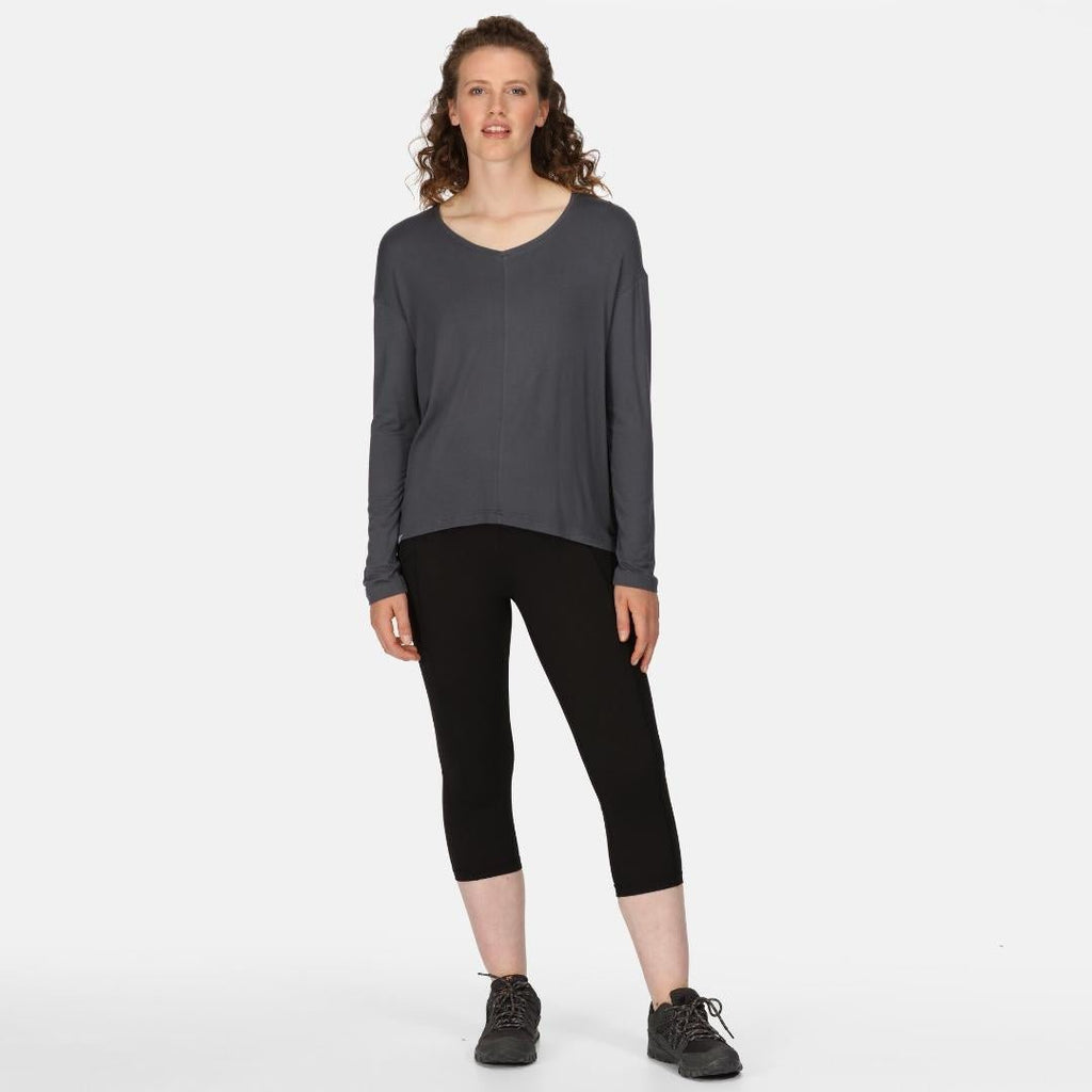 Regatta Women's Pimmy Long Sleeved T-Shirt - Seal Grey - Beales department store