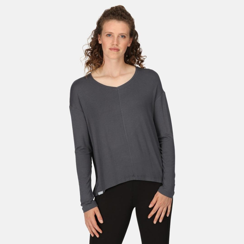 Regatta Women's Pimmy Long Sleeved T-Shirt - Seal Grey - Beales department store