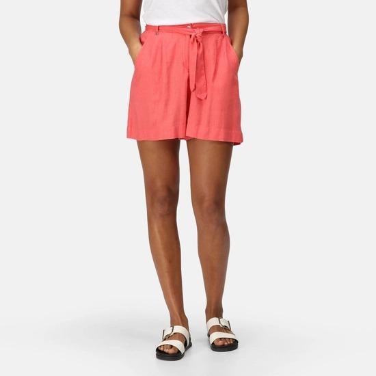 Regatta Women's Sabela Paper Bag Waist Shorts - Peach Bloom - Beales department store